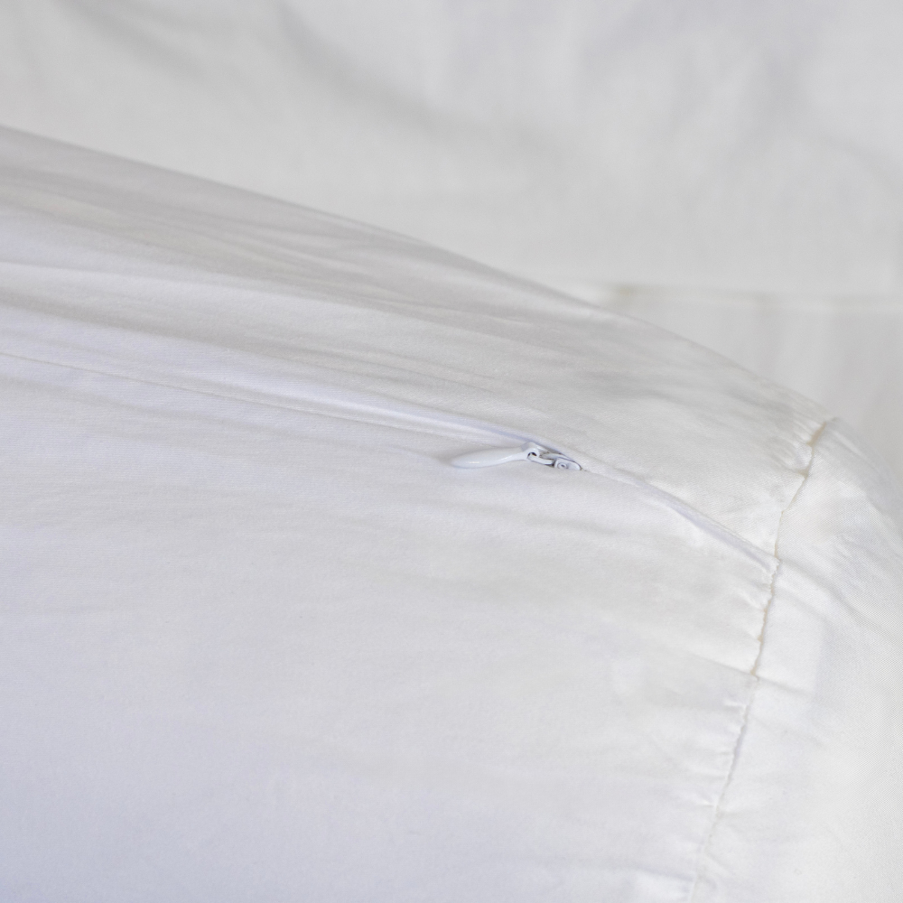 Body pillow cotton cover zipper closure detail - easy to remove and wash